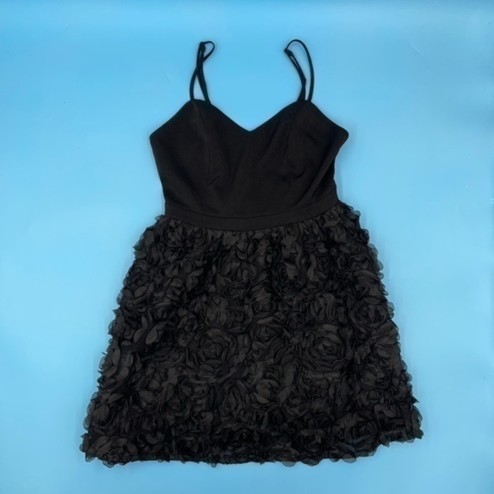 Pink Martini Noodle Strap Black Floral Dress